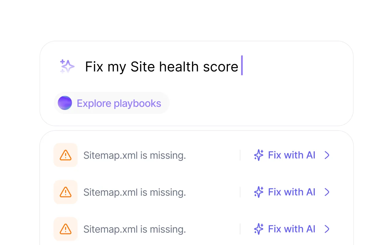 AISEO's SEO Agent card showing an automated site-audit crawl and prioritized fixes
