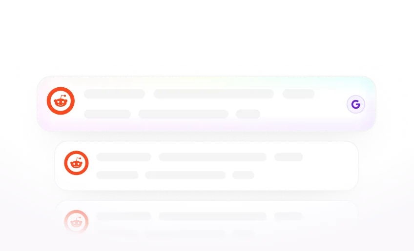 AISEO Reddit Agent card showing monitored threads and suggested engagement