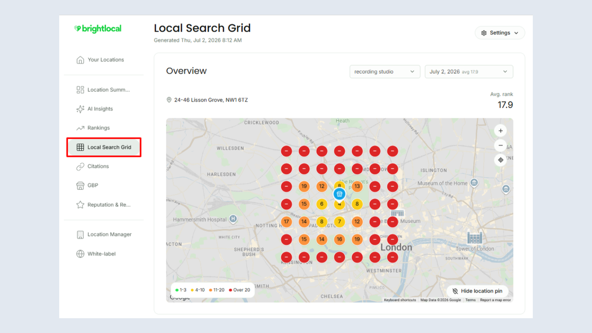 BrightLocal 评论：本地 SEO 跟踪、引文和 AI 搜索可见性