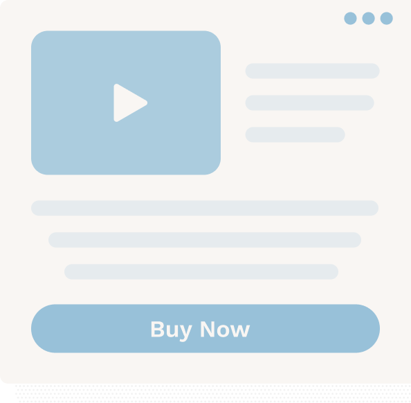 ClickFunnels illustration of a landing page block with video, copy and a Buy Now button