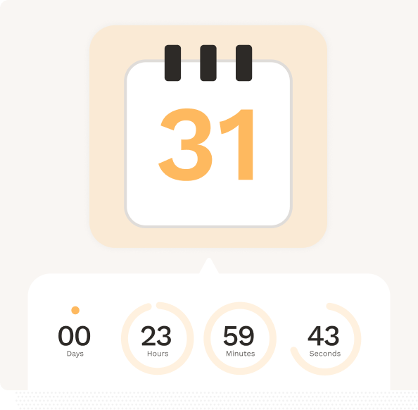 ClickFunnels countdown funnel graphic with a days, hours, minutes and seconds timer