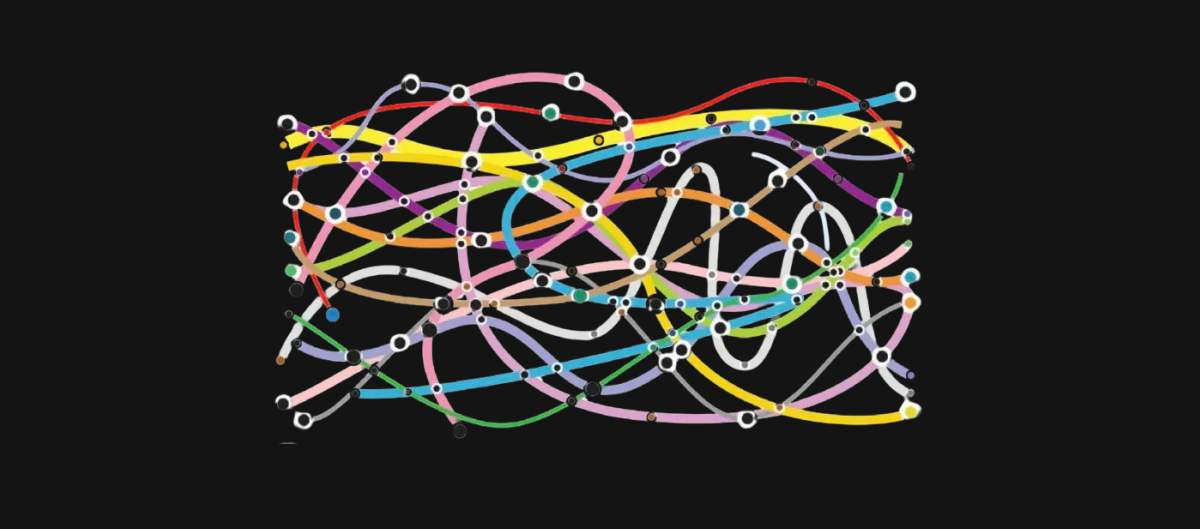 Tangle of coloured lines representing the separate search and AI engine integrations one cloro API replaces