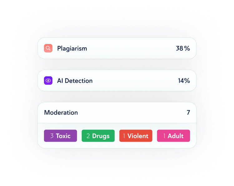 Copyleaks product suite combining AI detection, plagiarism checking and text moderation