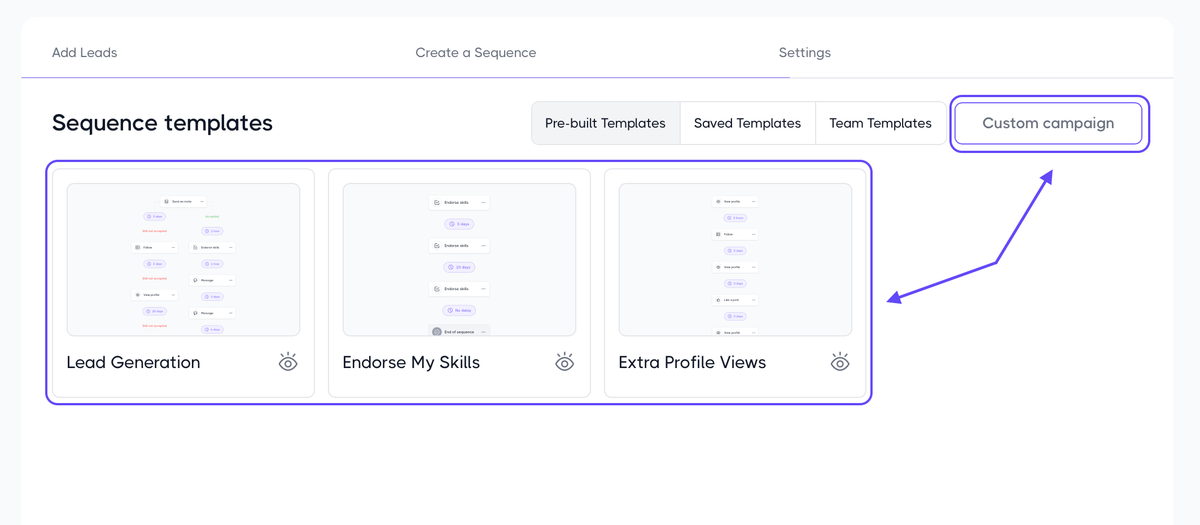 A multi-step Dripify outreach sequence connecting LinkedIn actions and email follow-ups