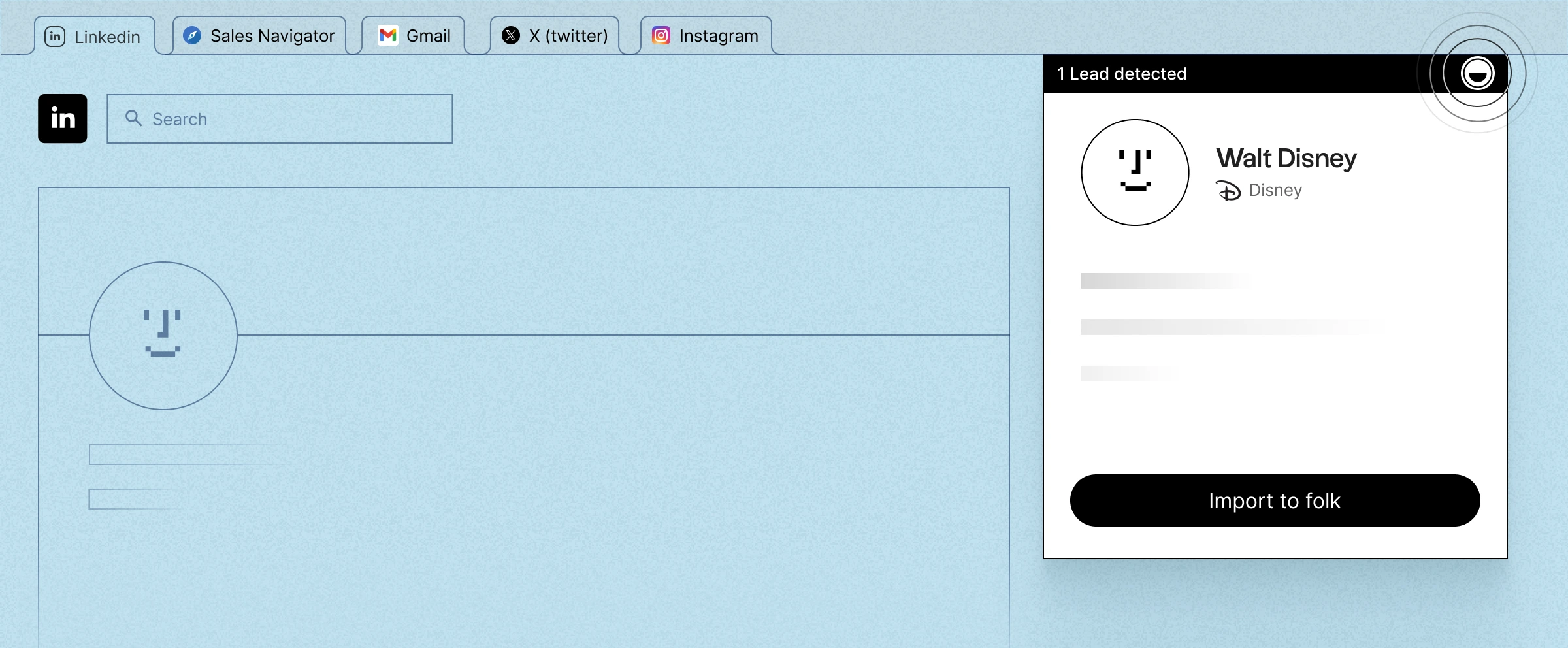 folkX LinkedIn extension importing contacts into folk CRM