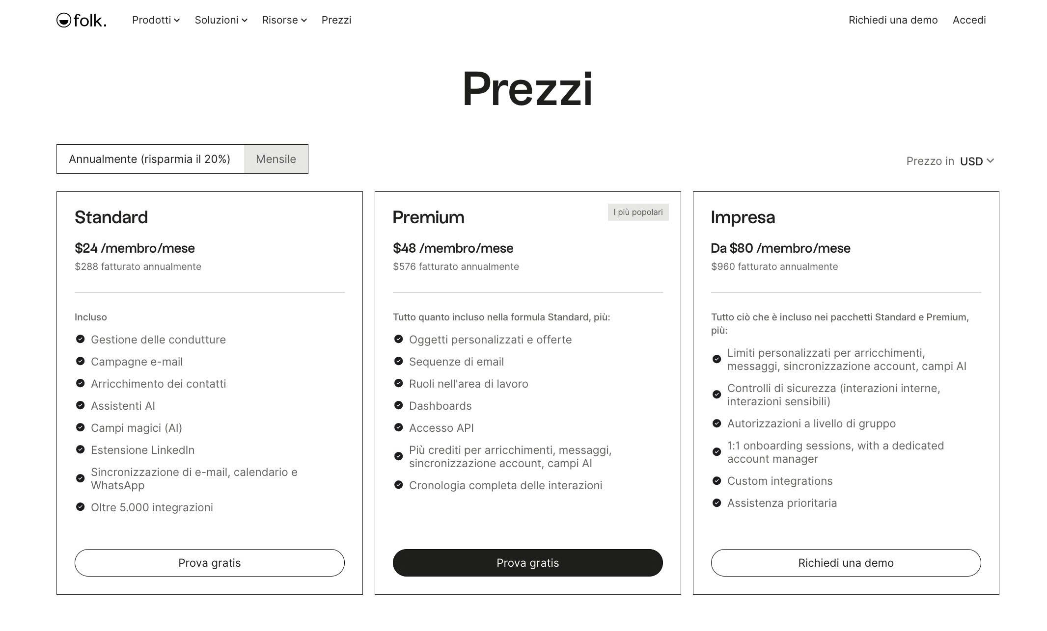folk CRM shared contact list and pipeline view