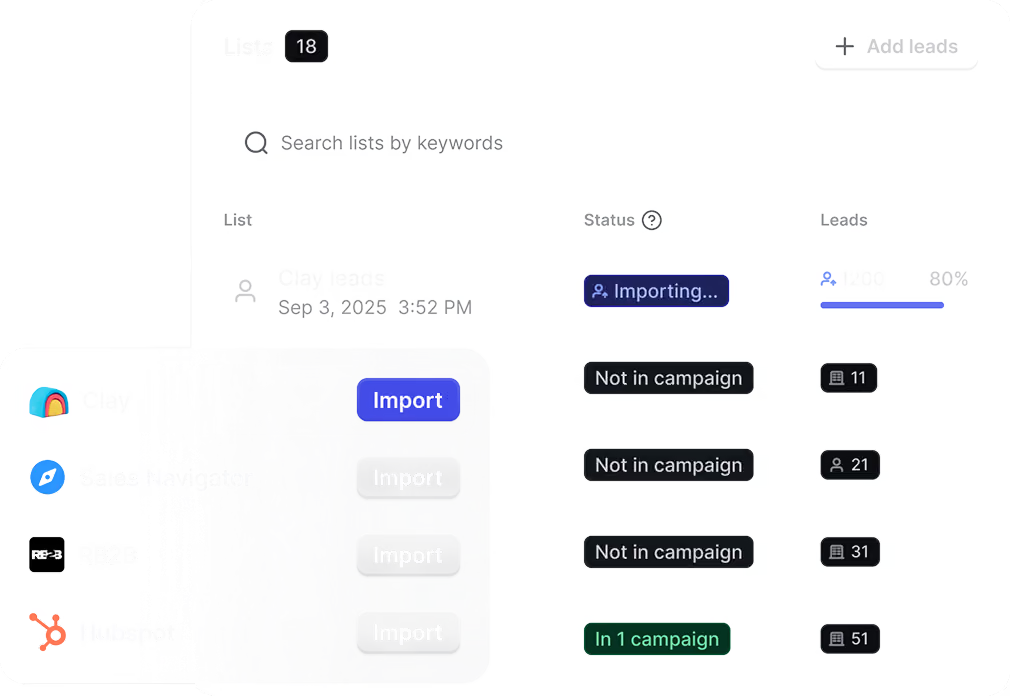 HeyReach campaign builder showing a multi-step LinkedIn sequence of connection requests, messages and voice notes