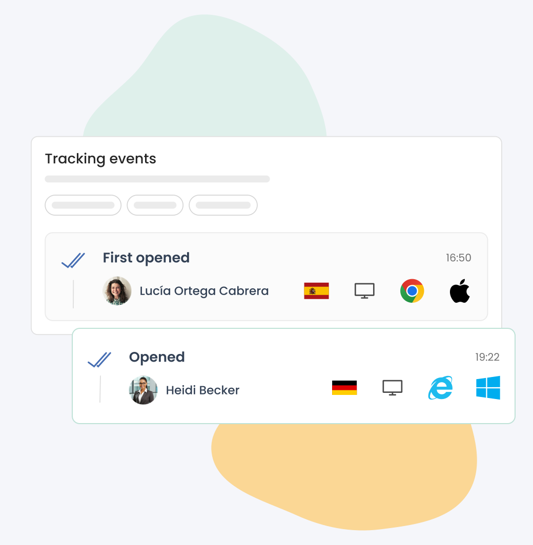 Mailbutler tracking view showing the device and location details of an email open