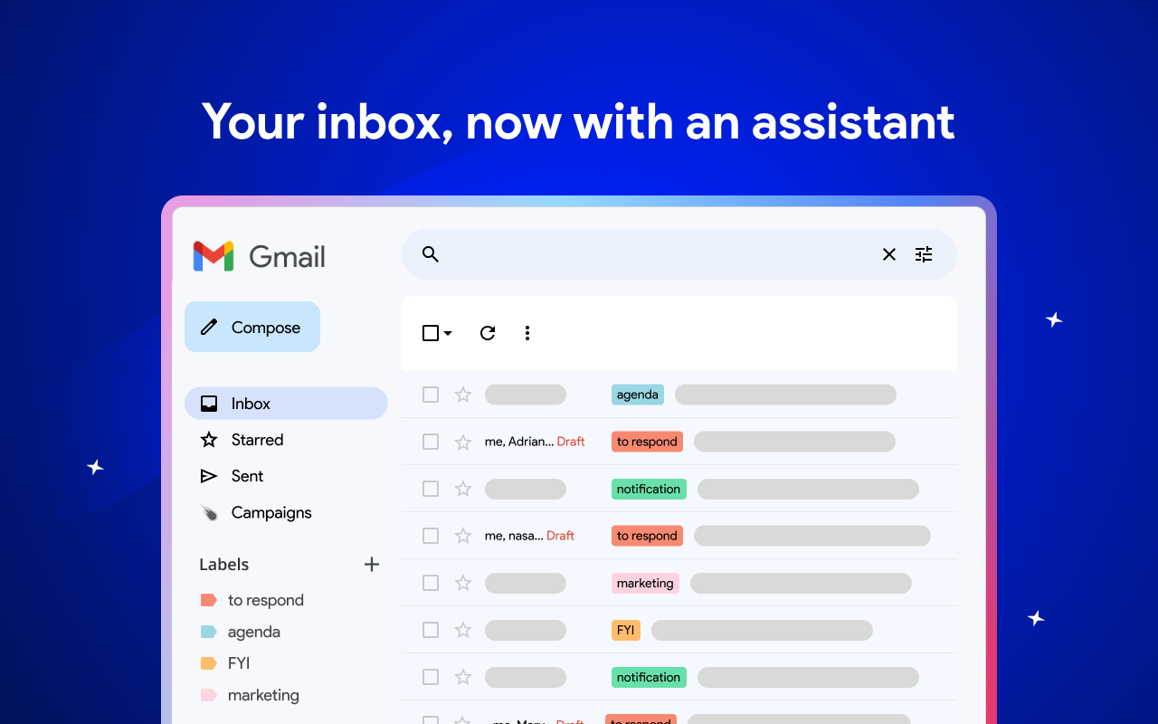 Mailmeteor AI Email Assistant labeling Gmail messages and drafting a reply
