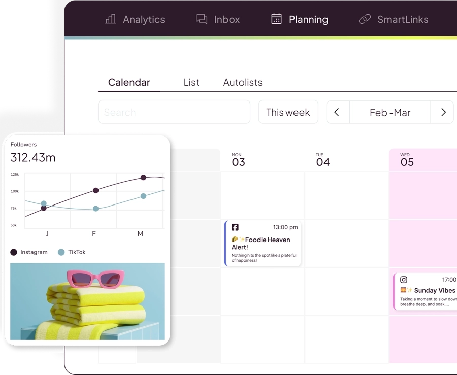 Metricool shown on desktop and mobile