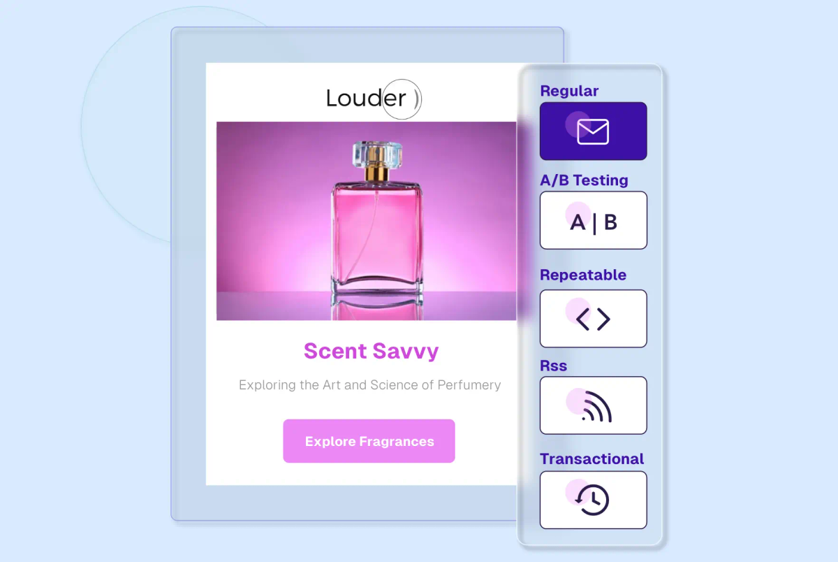 Moosend campaign builder screen for creating a first email marketing campaign