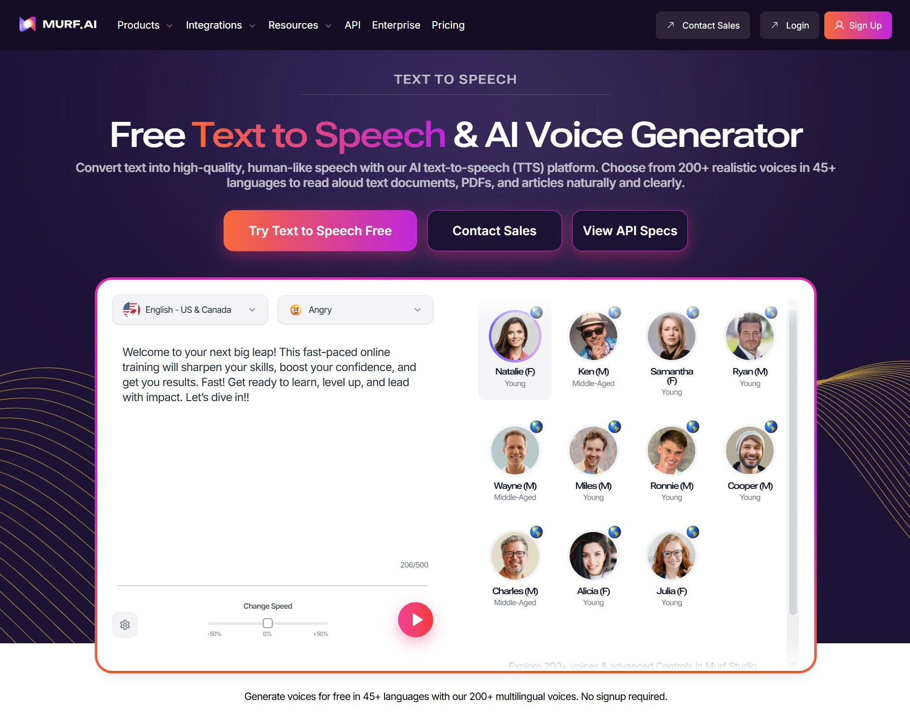 Murf AI voiceover features and editor