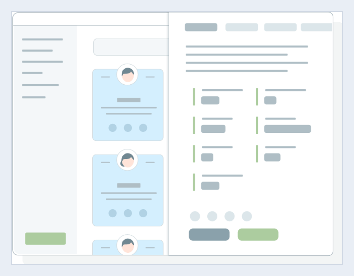 NinjaOutreach outreach CRM: a list of contact cards with a detail panel
