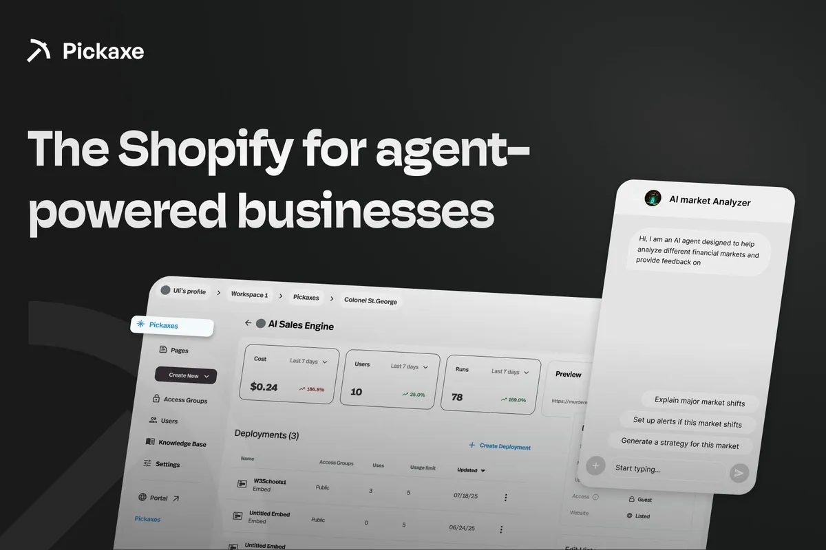 Pickaxe agent builder Prompt tab, where the role instructions and behaviour are configured