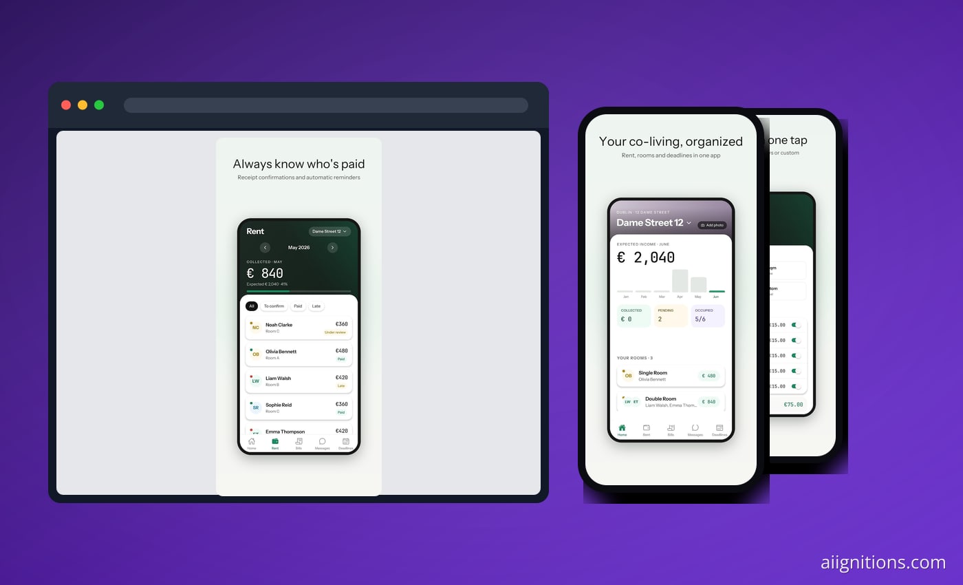 Plinthos running as a browser app next to its native iOS and Android apps