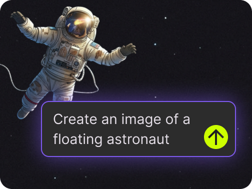 PopVid AI image generation tile with the prompt Create an image of a floating astronaut