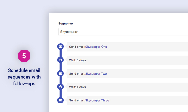 Postaga follow-up email sequence builder