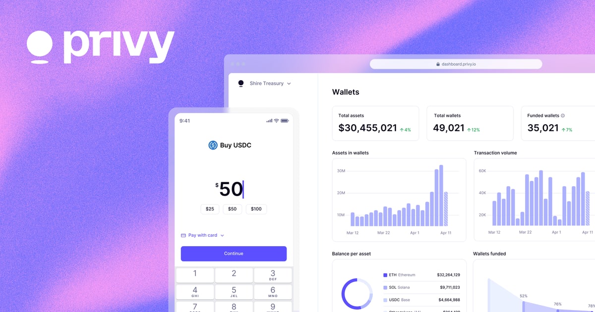 Privy wallet dashboard and mobile app from the privy.io homepage