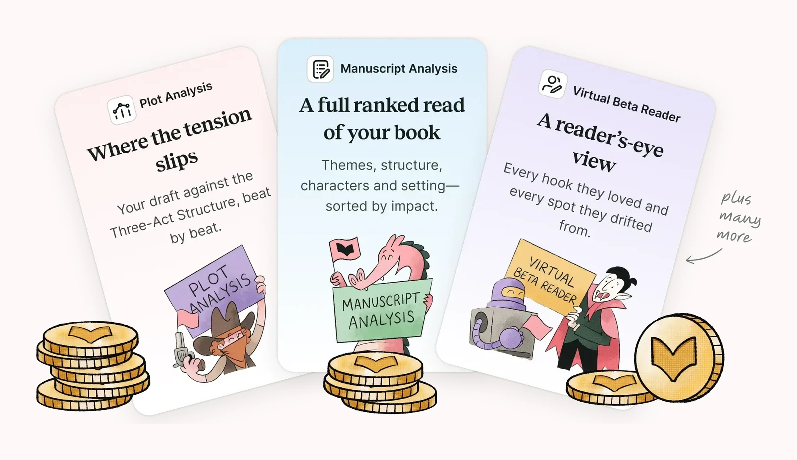 ProWritingAid Story Credits reports: Plot Analysis, Manuscript Analysis and Virtual Beta Reader