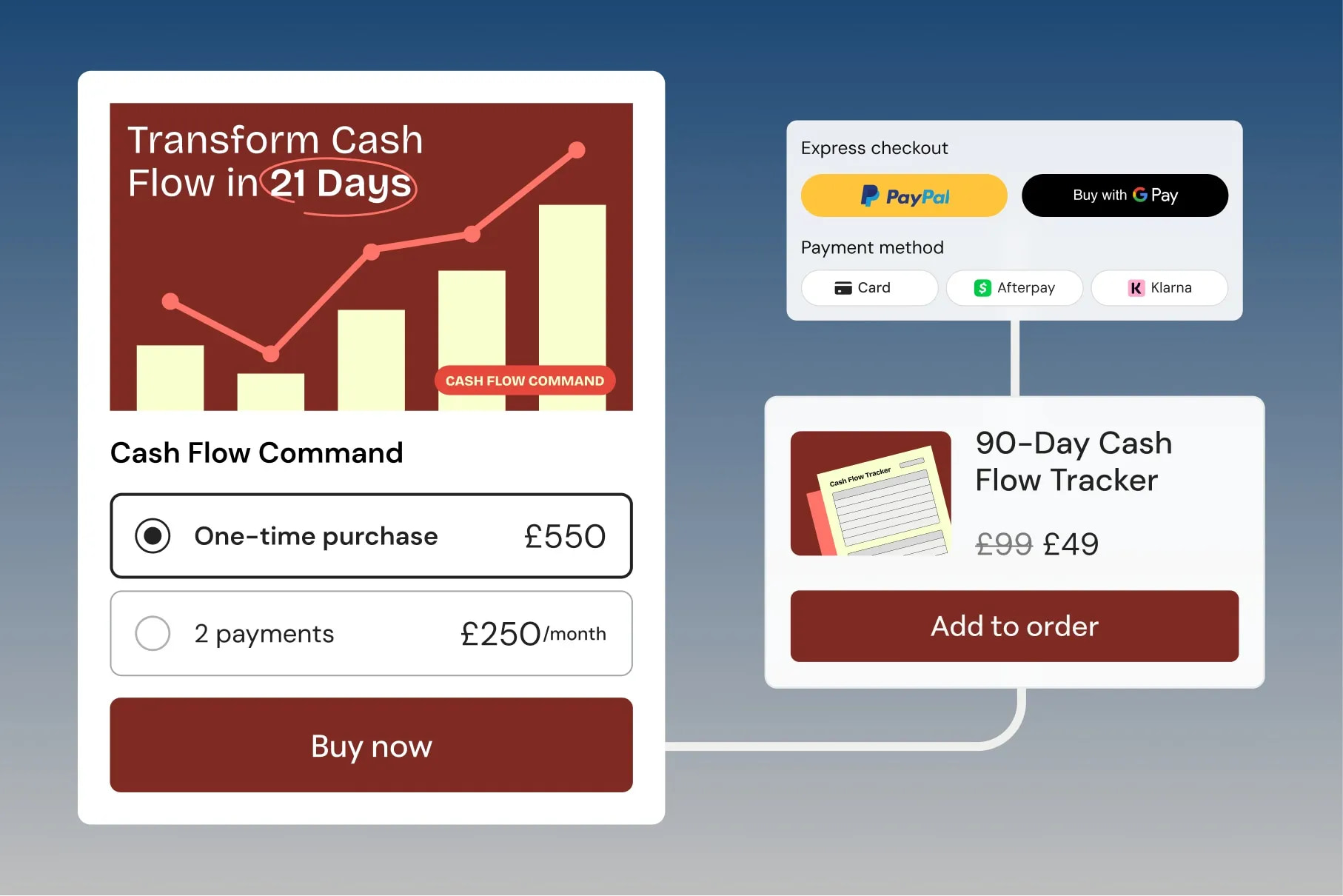 Teachable checkout page with an order bump offered alongside the course