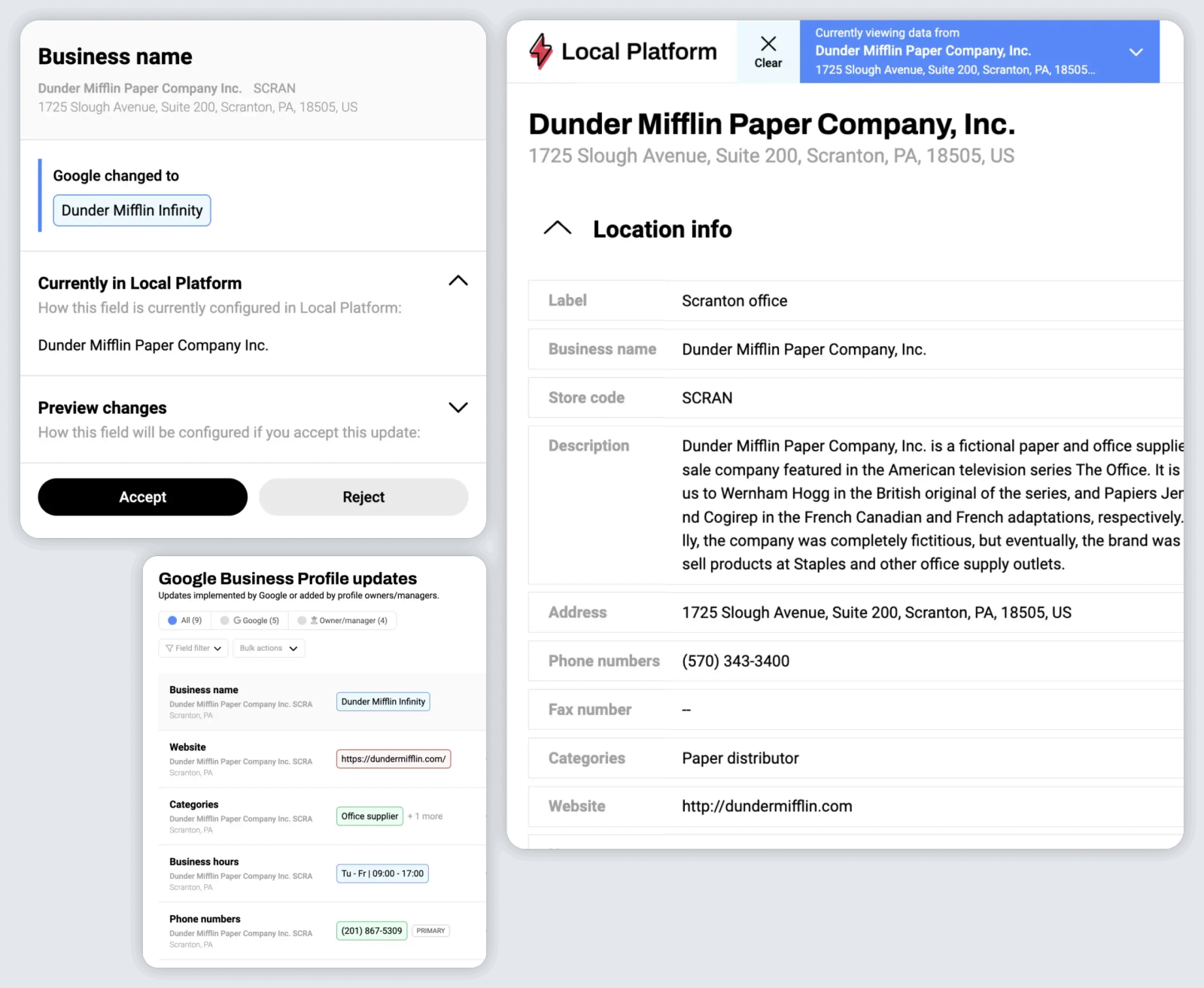 Whitespark Local Platform dashboard for managing multiple Google Business Profile locations