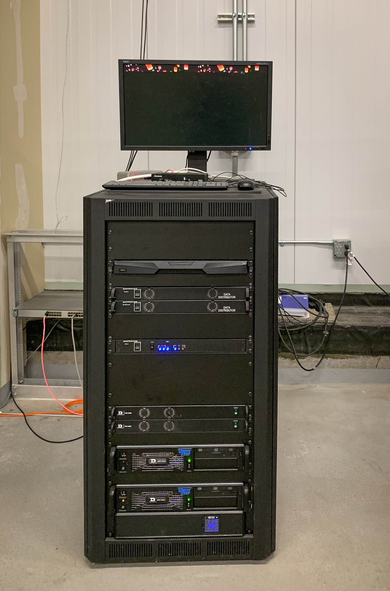 A dense server rack packed with compute nodes, illustrating rack-scale AI infrastructure