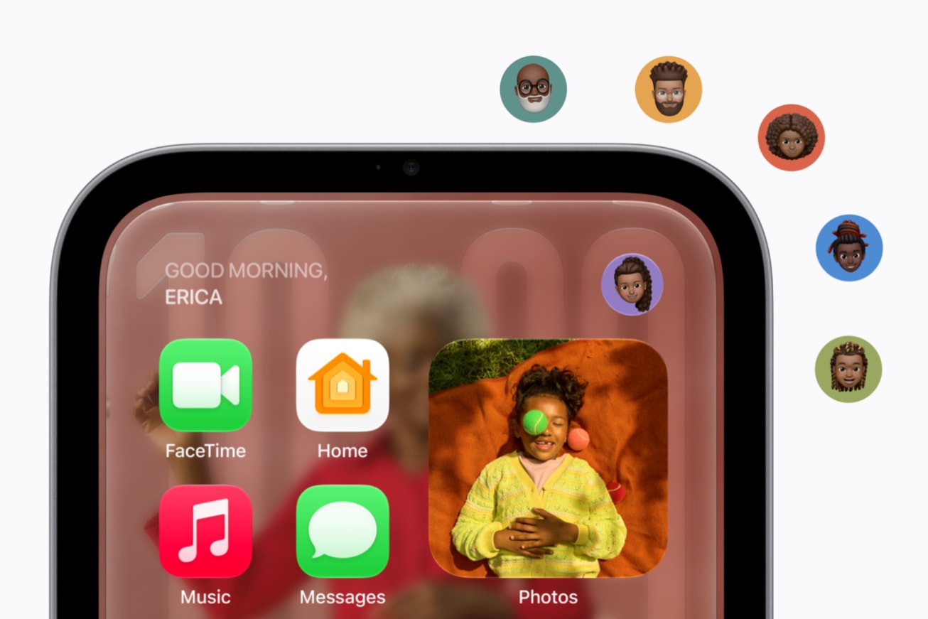 Apple HomeView showing icons for the household members it recognizes by face