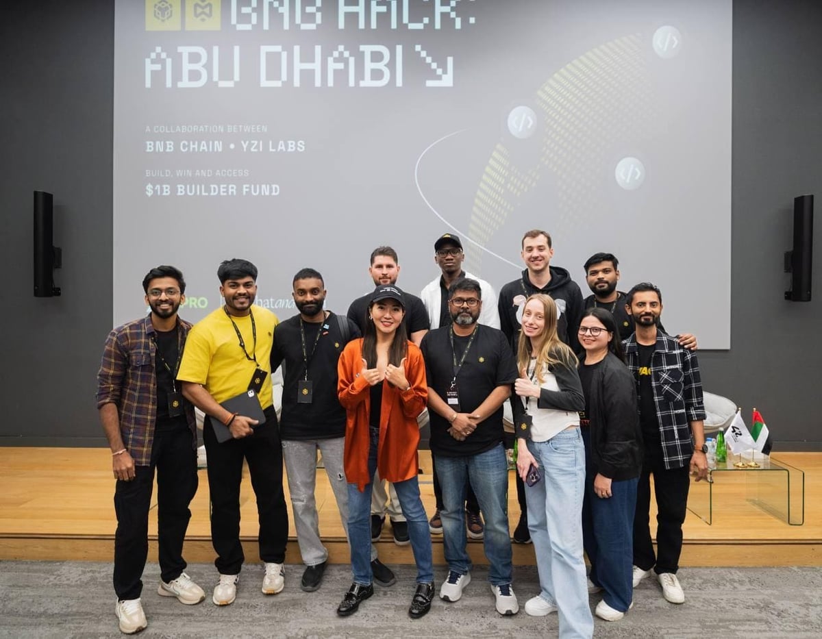 ChatAndBuild at BNB Hack Abu Dhabi, where it announced Non-Fungible Agents on BNB Smart Chain