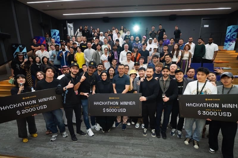 Builders and attendees at the BNB Hack Abu Dhabi hackathon