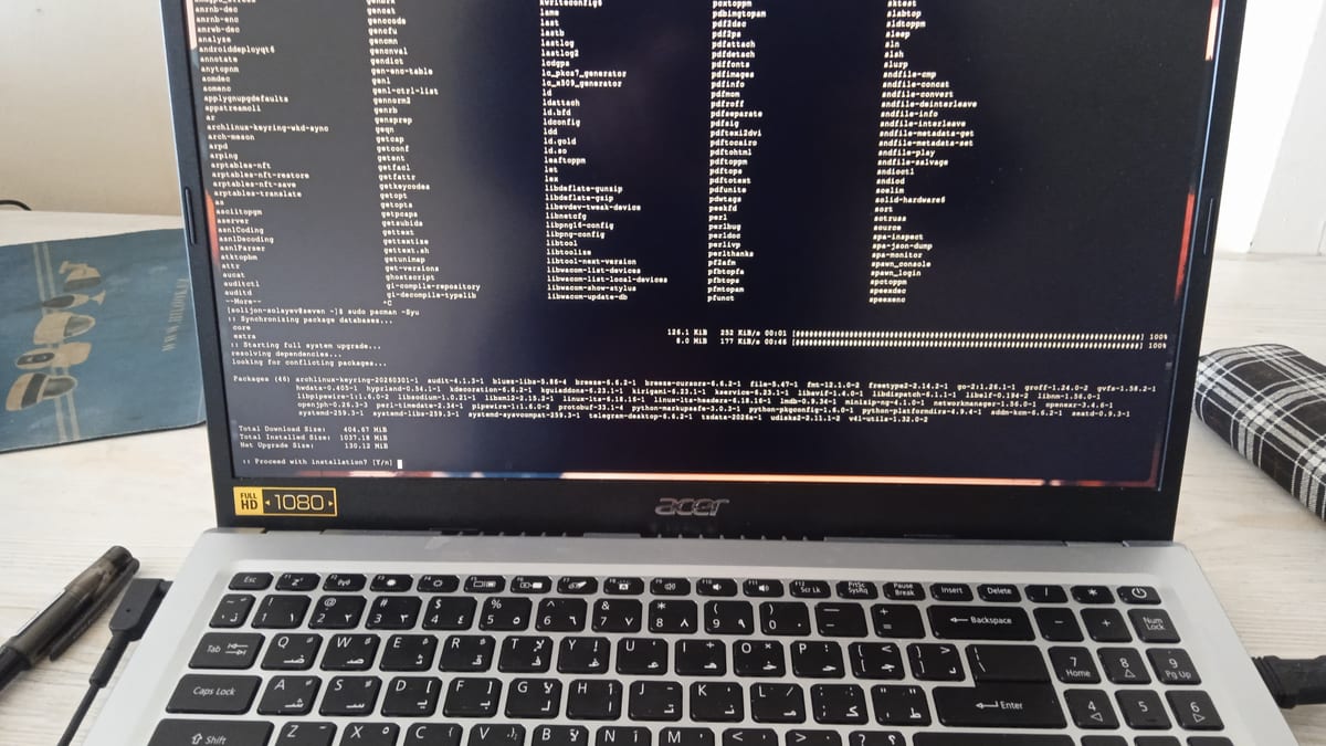 A software update installing on a laptop screen, representing the patch levels that close CVE-2026-76460.