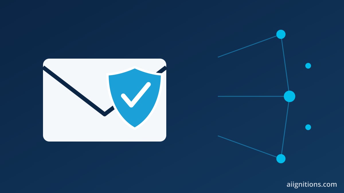 Illustration of a secure email gateway filtering messages through a security shield