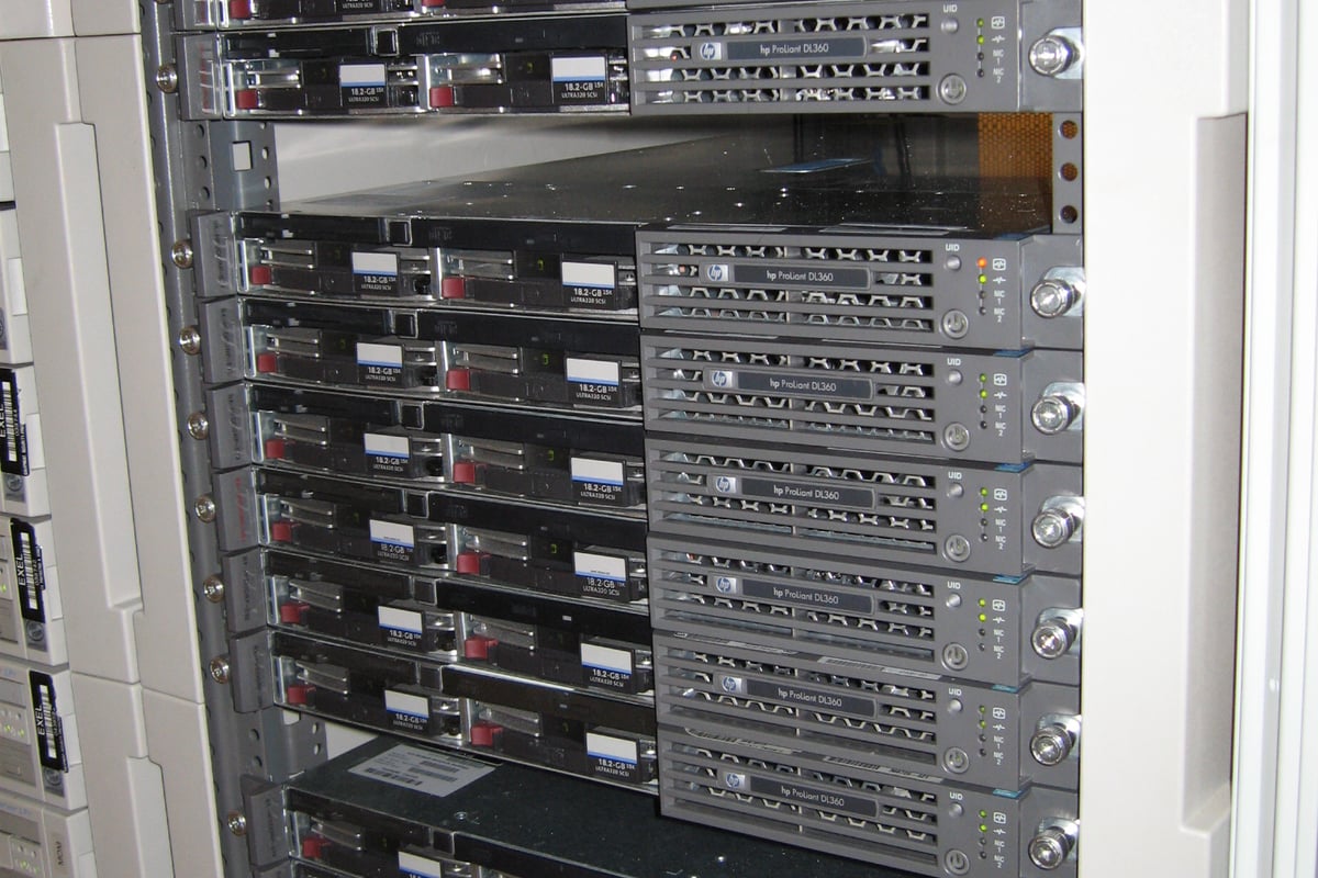 Rack of servers in a data center, where appliances like NetScaler sit at the network edge