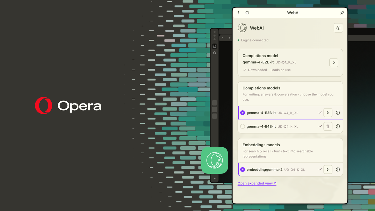 Opera Puts Local AI Inside the Browser With WebAI: What Sites and Extensions Get