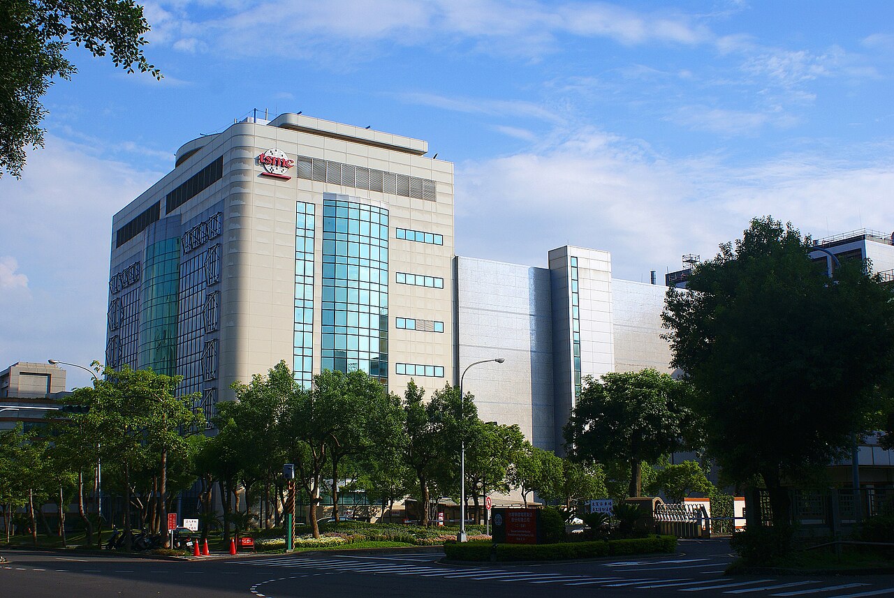 A TSMC fabrication plant building at Hsinchu Science Park in Taiwan